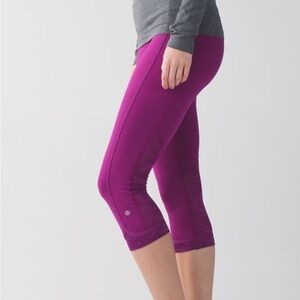 Lululemon Run For Days Crop Regal Plum - Size 6